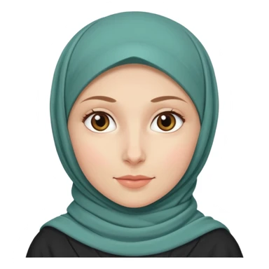 Make a girl with a hijab duolingo styles and make her white and only her face appear and looking forward not left or right sticker