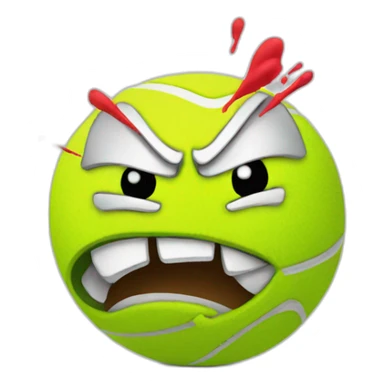 Angry tennis ball sticker