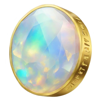 opal crystal gemstone coin gold writing  sticker