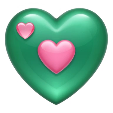 emerald heart with one mini pink heart inside of it  sticker
