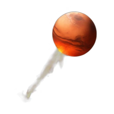 mars colliding with earth while elon eatching sticker