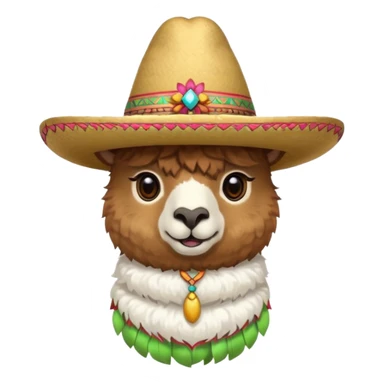 alpaca wearing sombrero sticker