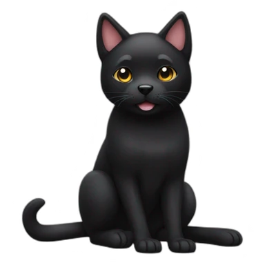 a black cat with a shiba inu sticker