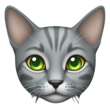 Grey skinny cat with light green eyes  sticker