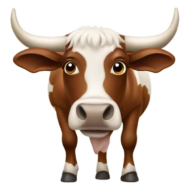 Brown longhorn cow sticker