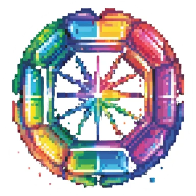 Exclusive member crystal with rainbow prism effect and floating particles sticker