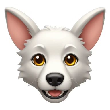 un lobo con orejas de conejo sticker