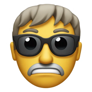 Guy wearing sunglasses who’s angey sticker