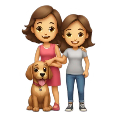 Familia mamá papá Niño de 4 años y perro sticker