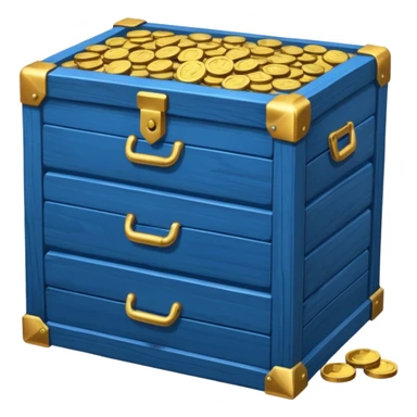 chest of blue coins sticker
