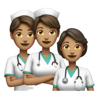 three female nurses sticker