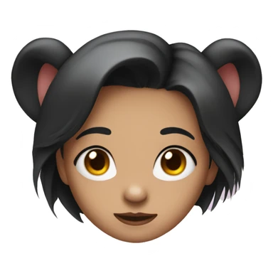 Girl with dark hair and rat sticker