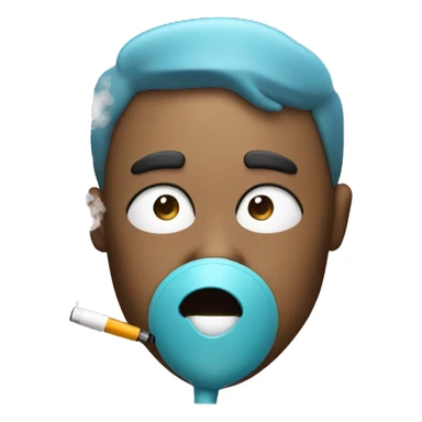 face_exhaling emoji with a vape sticker