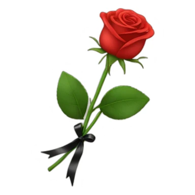 bouquet of red rose with a black ribbon sticker