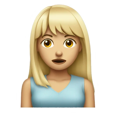 blonde girl with bangs being disgusted  sticker