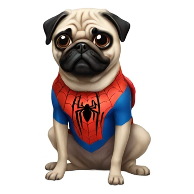 Spider man pug sticker