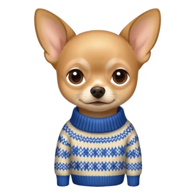 Tan chihuahua wearing a sweater sticker