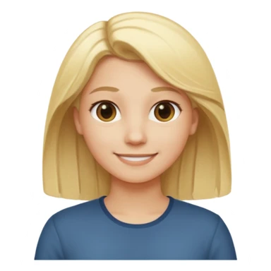 Create a person who is standing still, doing nothing, with blond hair, in the iOS 18 style. sticker