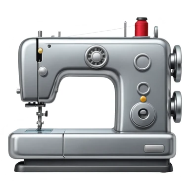 a simple sewing machine with a key icon, polished look sticker