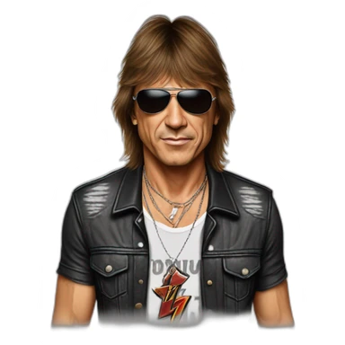 Richie Sambora in an AC/DC tshirt sticker