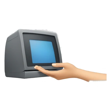 Woman Tipping Hand with computer sticker