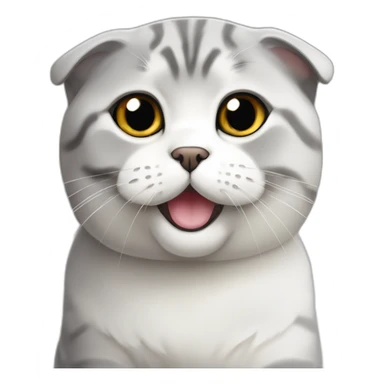 silver gradient scottish fold  blinking sticker