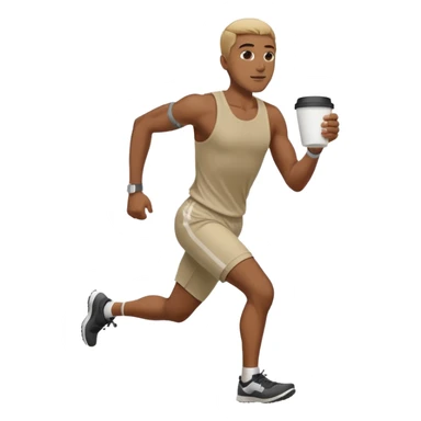 Morning Coffee Runner black man  sticker