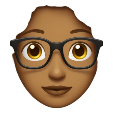 haz un emoji de un hermosa de 25 años de piel morena y cabello castaño obscuro que use lentes de pasta negra sticker