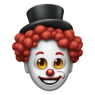 crea un payaso con audífonos riendo  sticker