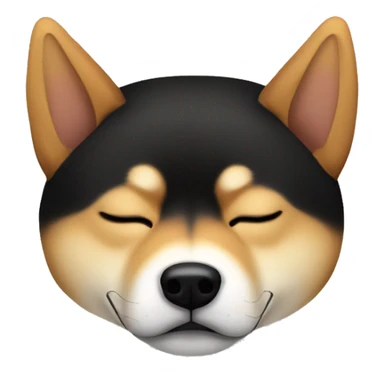 shiba inu black and tan sleeping   sticker
