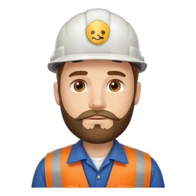 white men with beard wear worker's uniform sticker