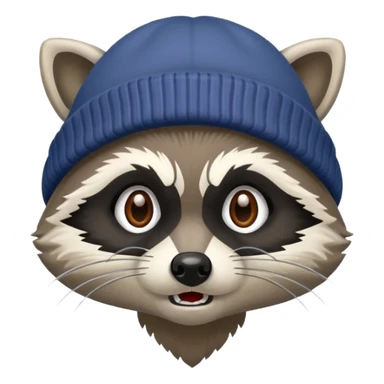 Angry Raccoon bandit with beanie hat sticker