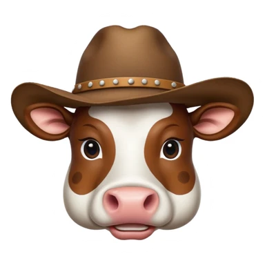Cow with cowboy hat sticker