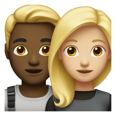 blonde and dark-skinned duo sticker