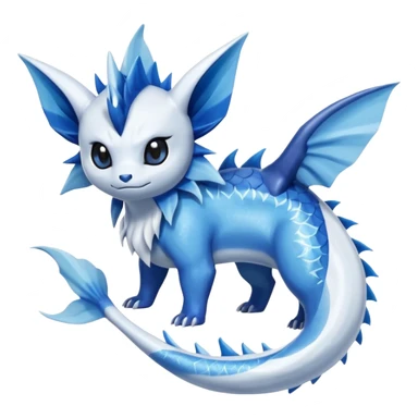Vaporeon-Samurott-Absol-Fakémon-hybrid-creature (full body)  sticker