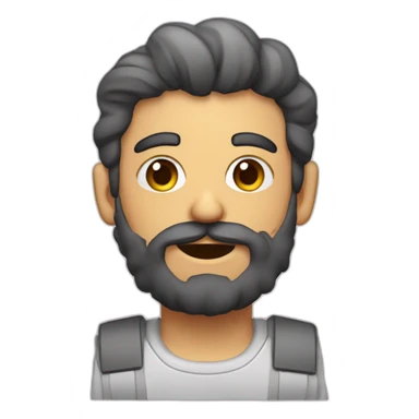 Calvo con barba y máquina de fotos sticker