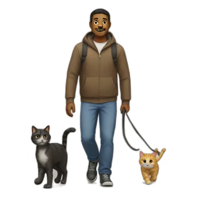 man walking a cat sticker