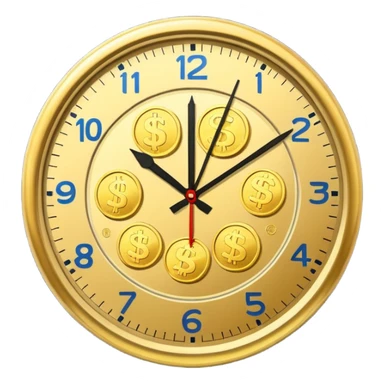 A clock ⏰ combined with coins 💰, symbolizing saving over time for retirement. sticker
