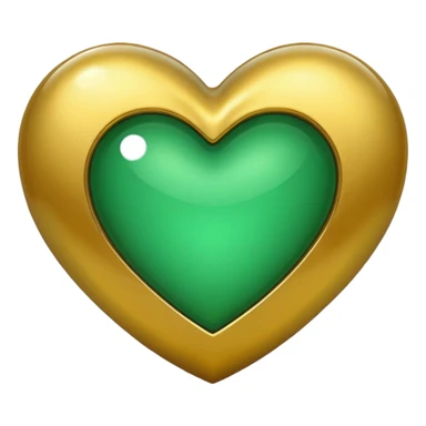 heart with golden and green colours sticker