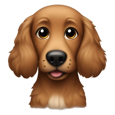 Cute Brown dog  with black long fluffy ears  sticker
