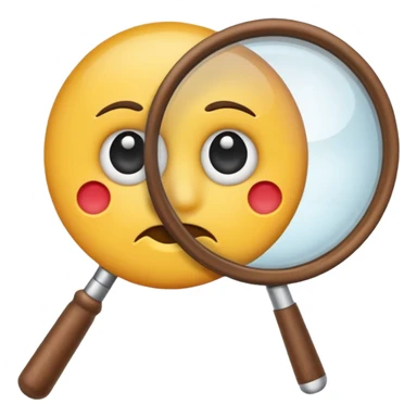 serious emoji with magnifying glass with white handle sticker