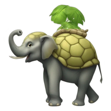 Tortue sur un elephant sticker