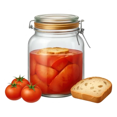 Tomato jar and homesmade bread sticker