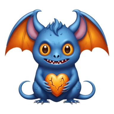 Monstre a corp craquelé fait de lave avec des ailes de chauve-souris et un tête de pierre carbonisé avec une mâchoire carré  sticker