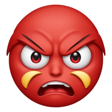 angry face emoji which is also rolling it's eyes sticker