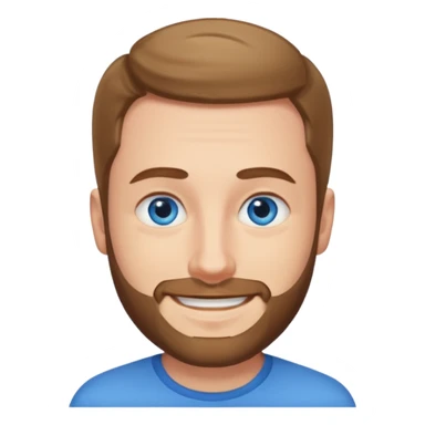 homme yeux bleus presque chauve et une barbe courte moins de chevaux et sourir sticker