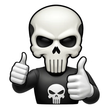 Punisher skull thumbs up sticker