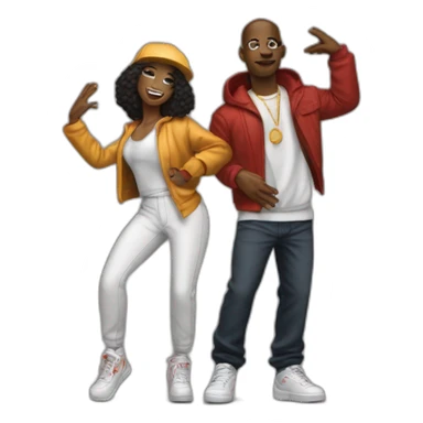Couple de danseurs de hip-hop et de jazz  sticker