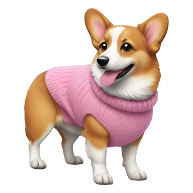 Corgi wearing a pink sweater sticker