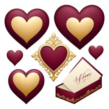 burgundy Valentine cards sticker